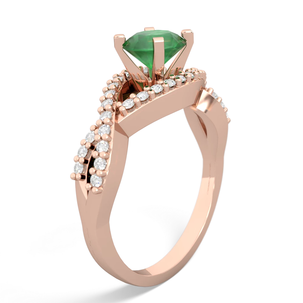 Emerald Diamond Twist 14K Rose Gold ring R26406RD
