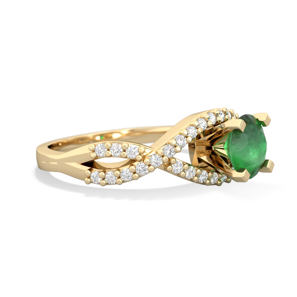 Emerald Diamond Twist 14K Yellow Gold ring R26406RD