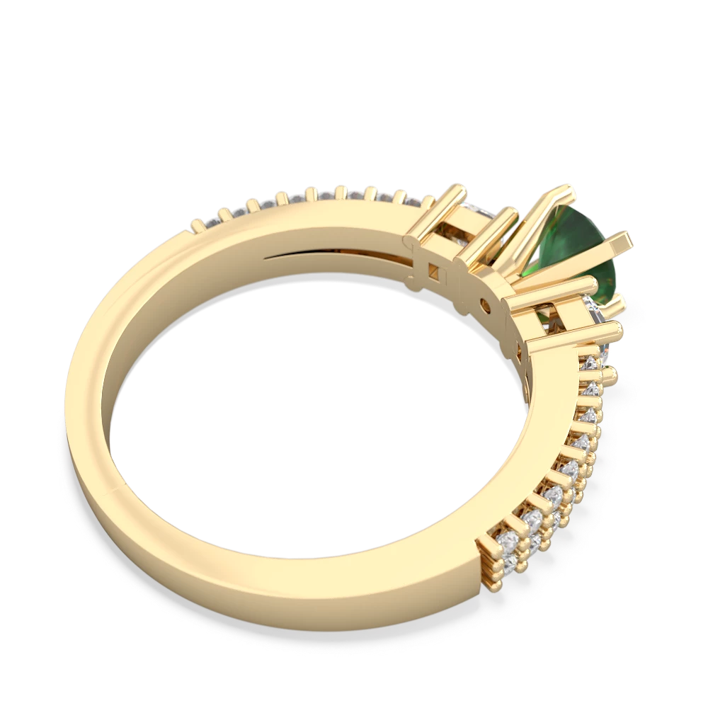 Emerald Engagement 14K Yellow Gold ring R26435RD - front view