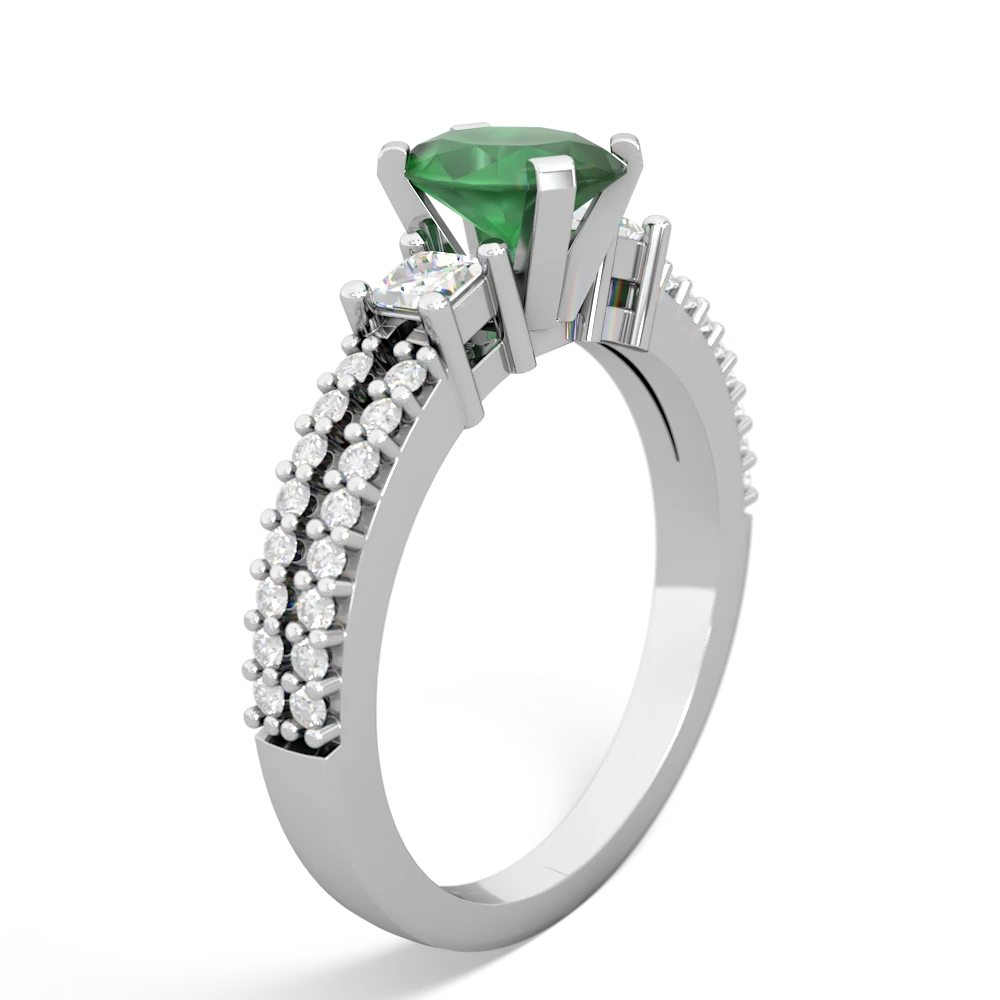 Emerald Engagement 14K White Gold ring R26437VL