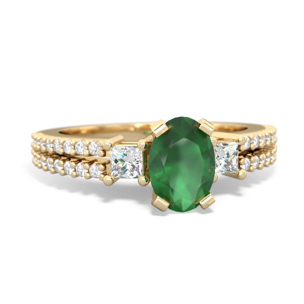 Emerald Engagement 14K Yellow Gold ring R26437VL