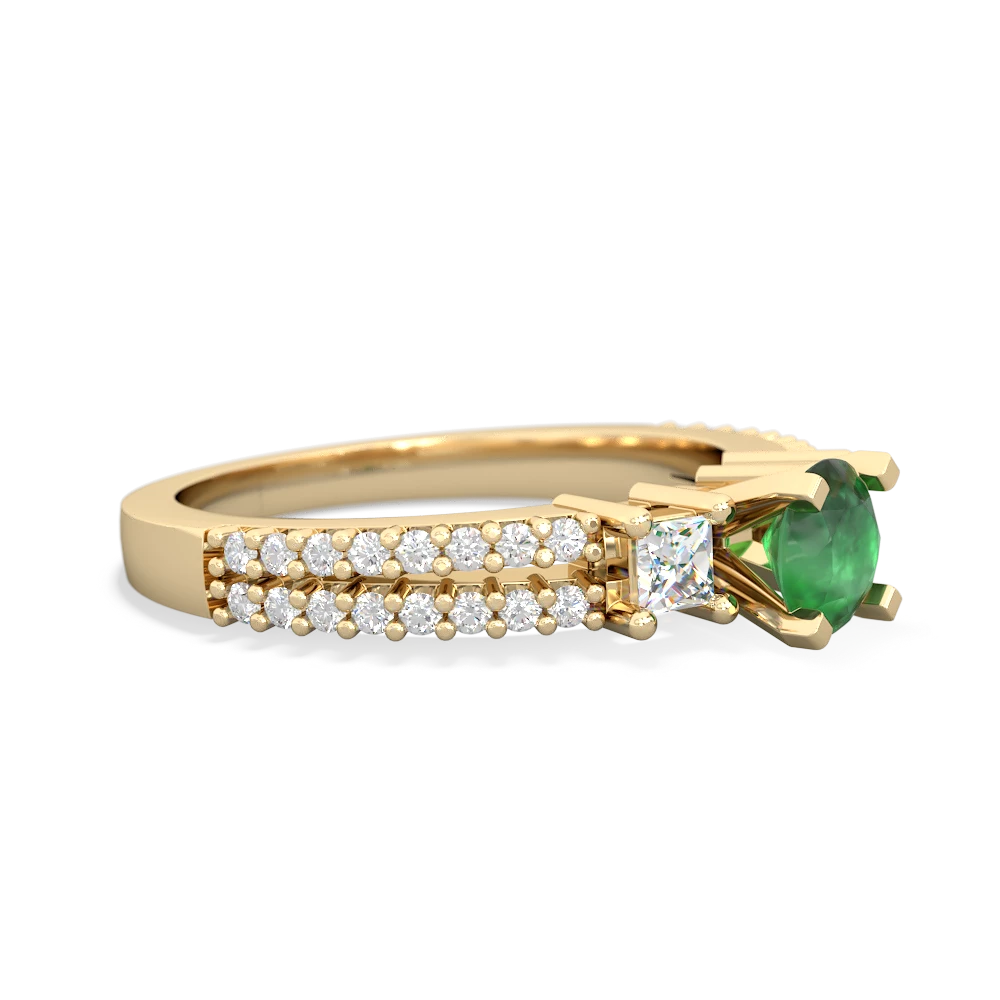 Emerald Classic 5Mm Round Engagement 14K Yellow Gold ring R26435RD