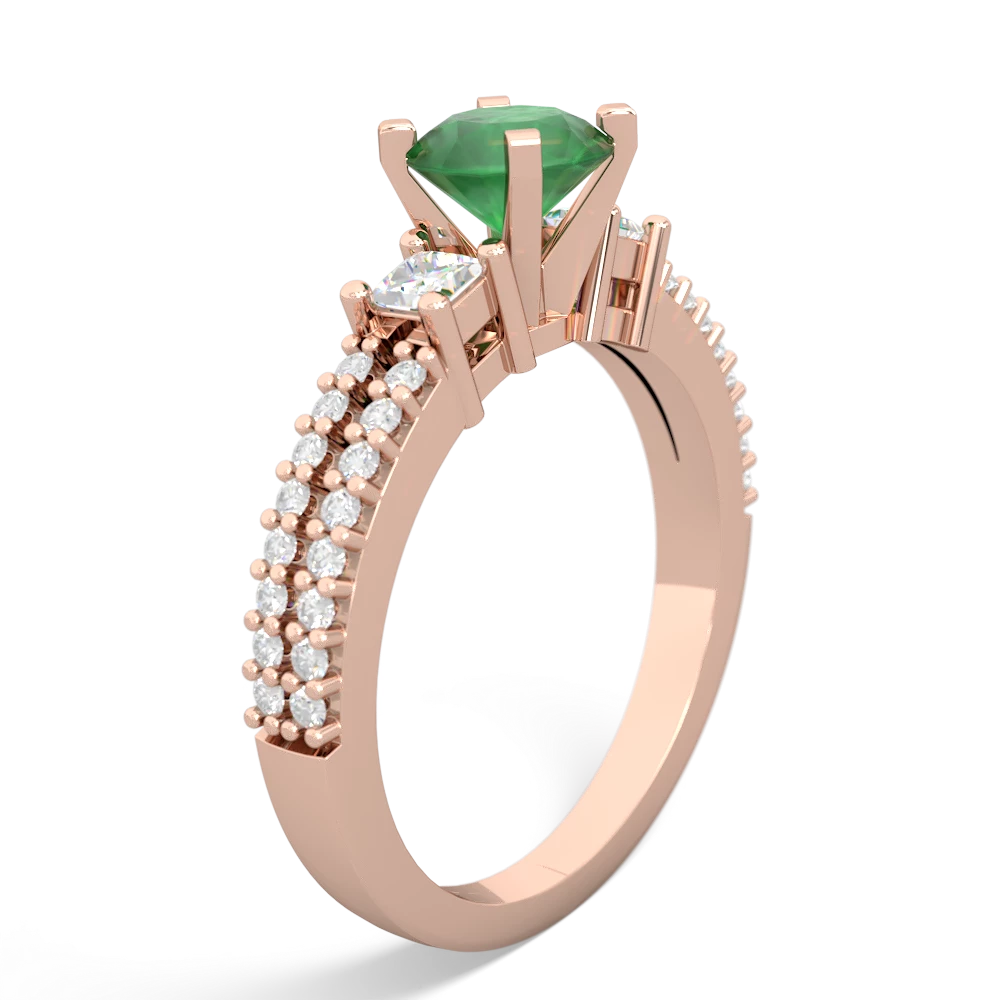 Emerald Classic 6Mm Round Engagement 14K Rose Gold ring R26436RD