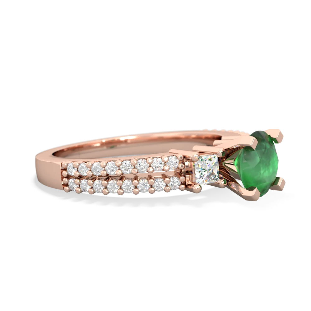 Emerald Classic 6Mm Round Engagement 14K Rose Gold ring R26436RD