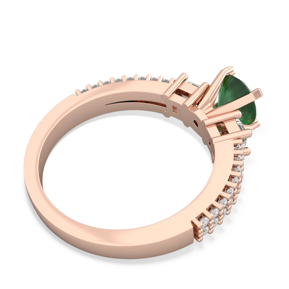 Emerald Classic 6Mm Round Engagement 14K Rose Gold ring R26436RD