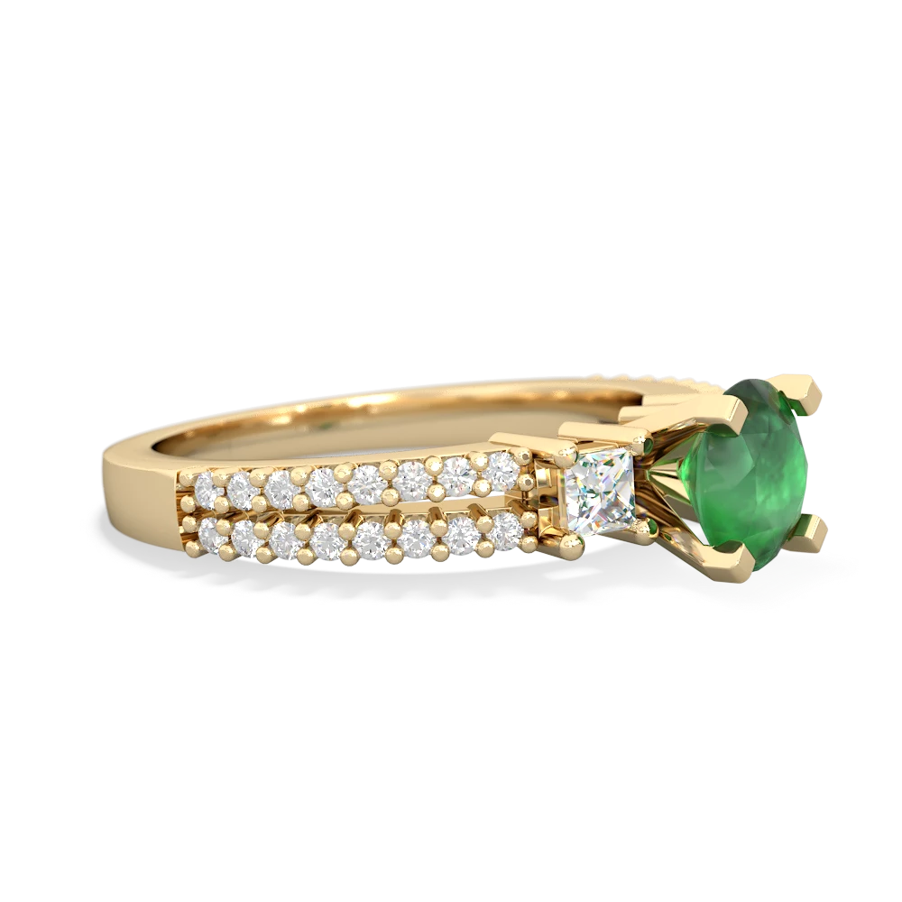 Emerald Classic 6Mm Round Engagement 14K Yellow Gold ring R26436RD