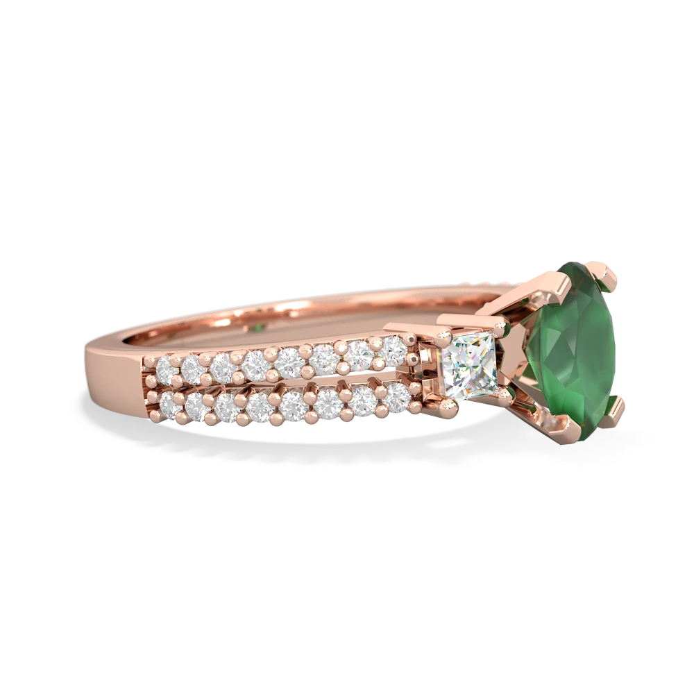 Emerald Classic 7X5mm Oval Engagement 14K Rose Gold ring R26437VL