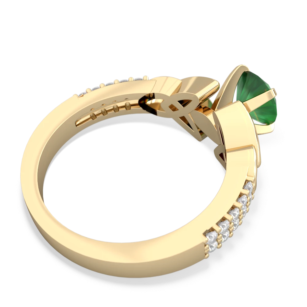 Emerald Celtic Knot Engagement 14K Yellow Gold ring R26446RD