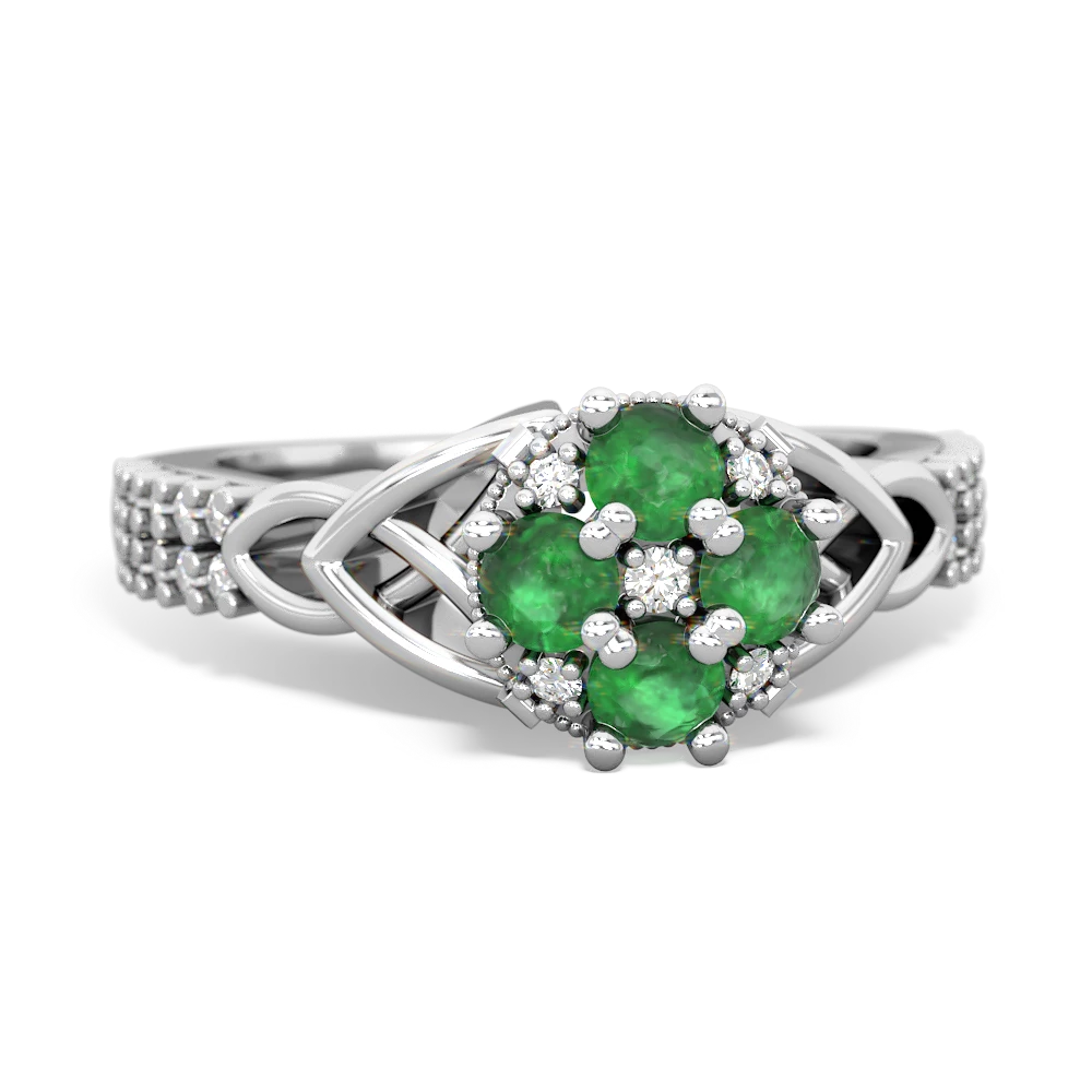 Round Cut Green Sapphire Celtic Ring | LUO