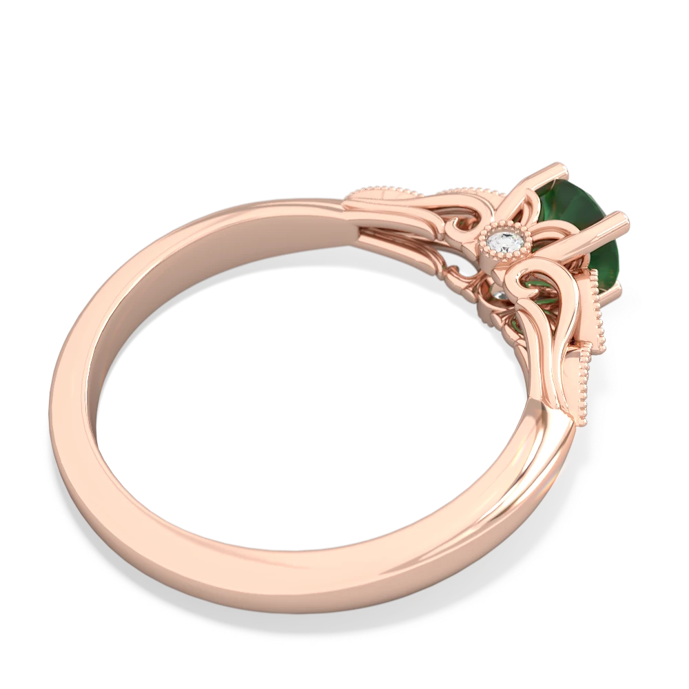 Emerald Antique Elegance 14K Rose Gold ring R3100