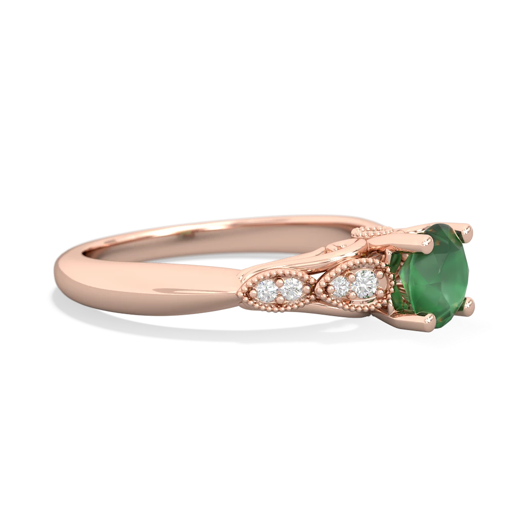 Emerald Antique Elegance 14K Rose Gold ring R3100