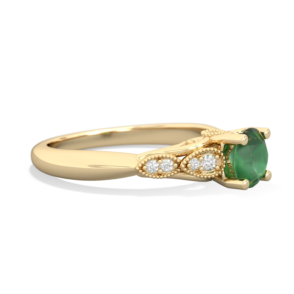 Emerald Antique Elegance 14K Yellow Gold ring R3100