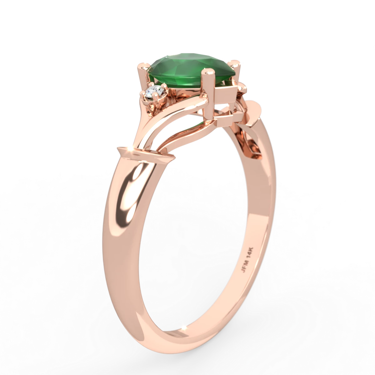 Emerald Precious Pear 14K Rose Gold ring R0826