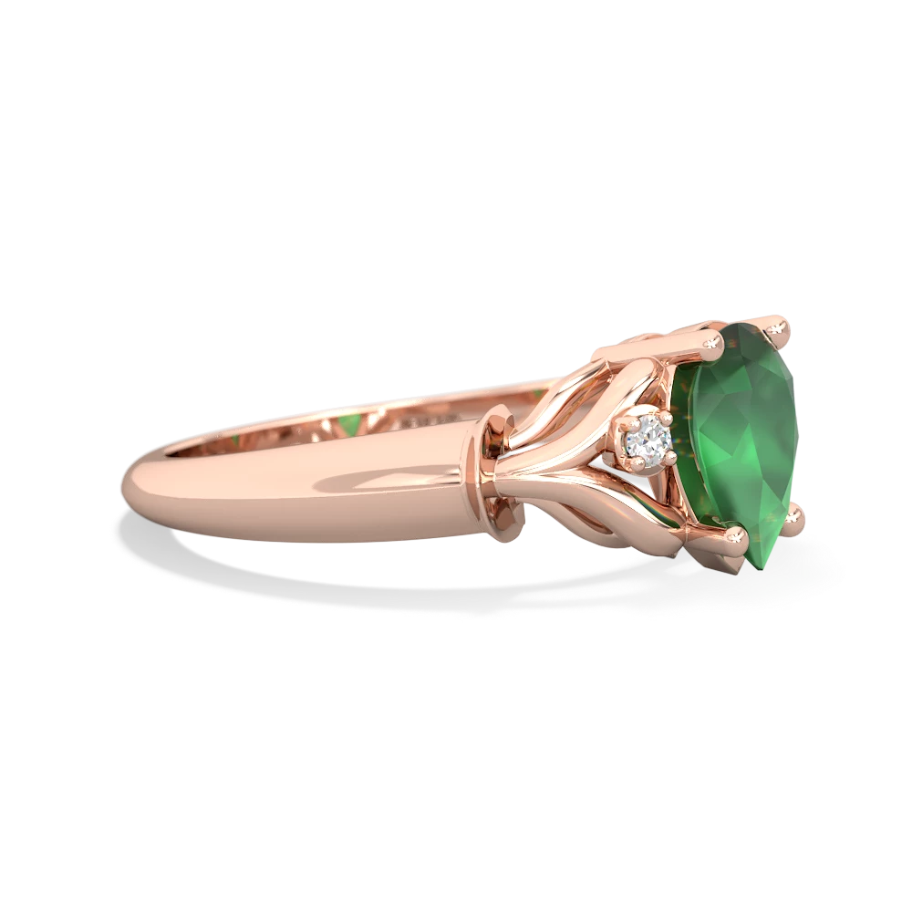 Emerald Precious Pear 14K Rose Gold ring R0826