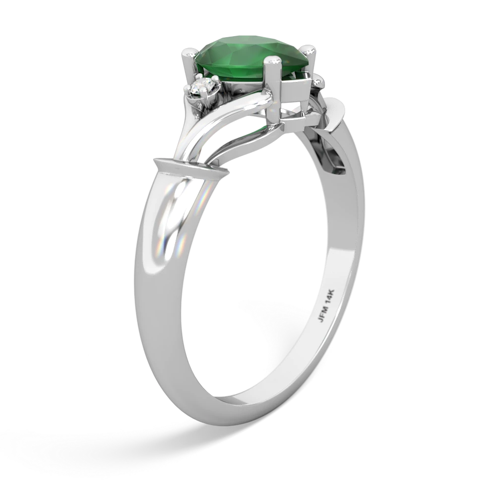 Emerald Precious Pear 14K White Gold ring R0826