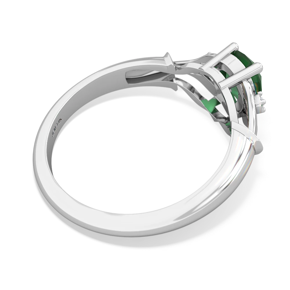 Emerald Precious Pear 14K White Gold ring R0826