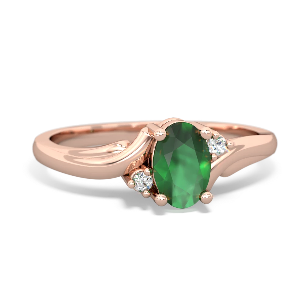 Emerald Elegant Swirl 14K Rose Gold ring R2173