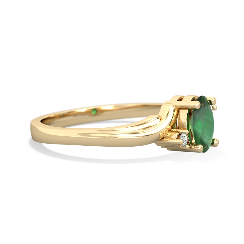 Emerald Elegant Swirl 14K Yellow Gold ring R2173