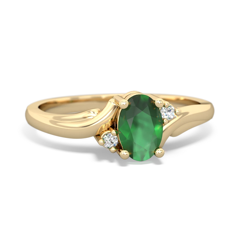 Emerald Elegant Swirl 14K Yellow Gold ring R2173