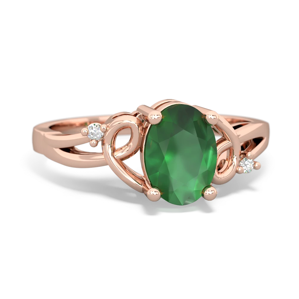 Emerald Swirls 14K Rose Gold ring R2347