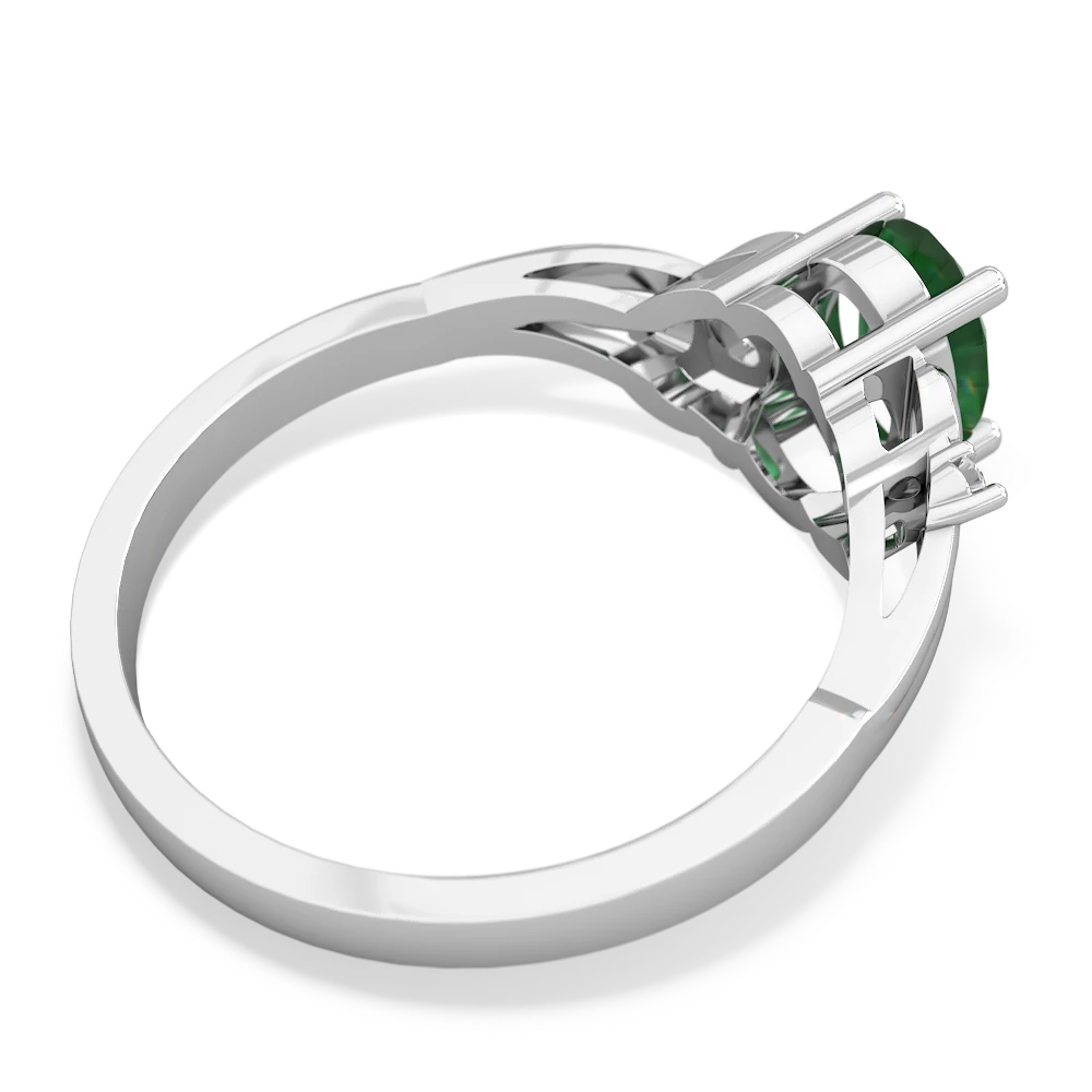 Emerald Swirls 14K White Gold ring R2347