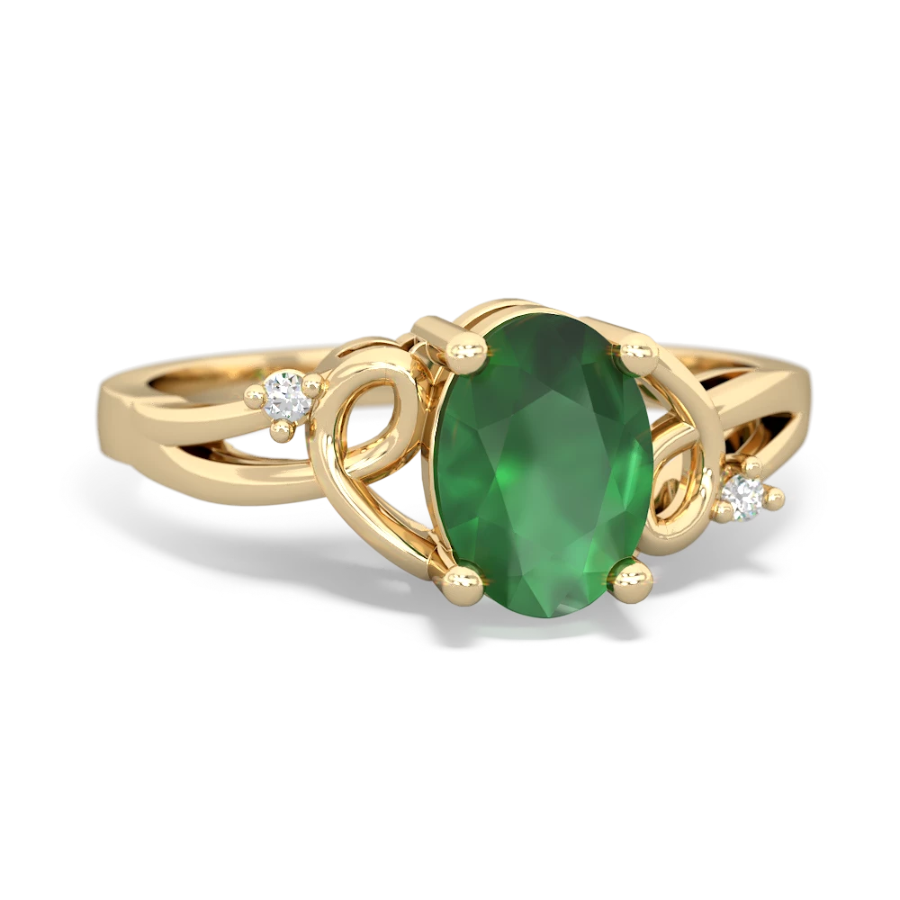 Emerald Swirls 14K Yellow Gold ring R2347