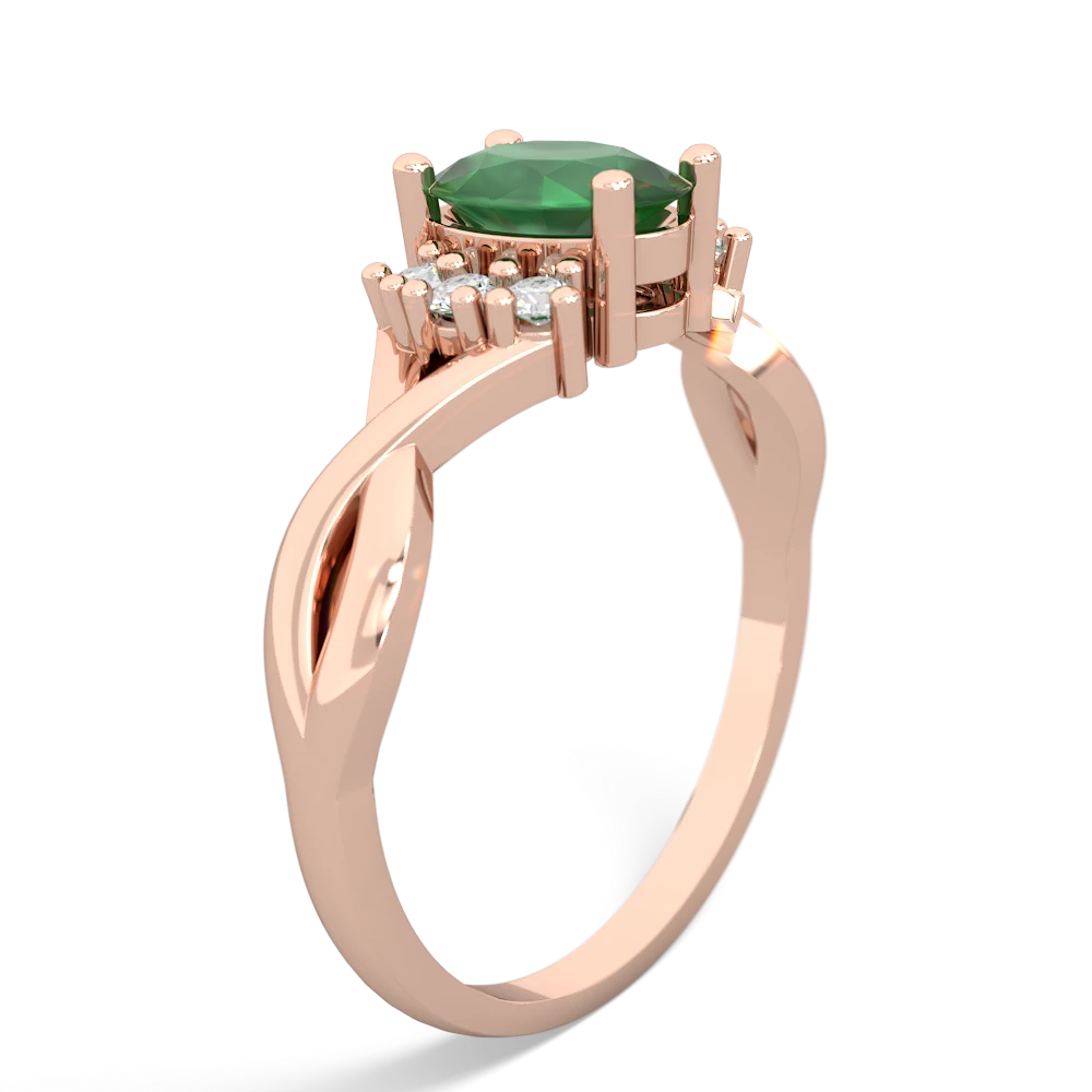 Emerald Victorian Twist 14K Rose Gold ring R2497