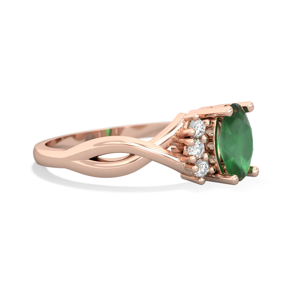 Emerald Victorian Twist 14K Rose Gold ring R2497