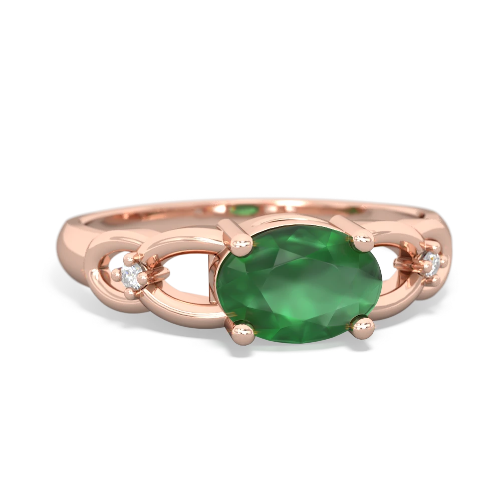 Emerald Links 14K Rose Gold ring R4032