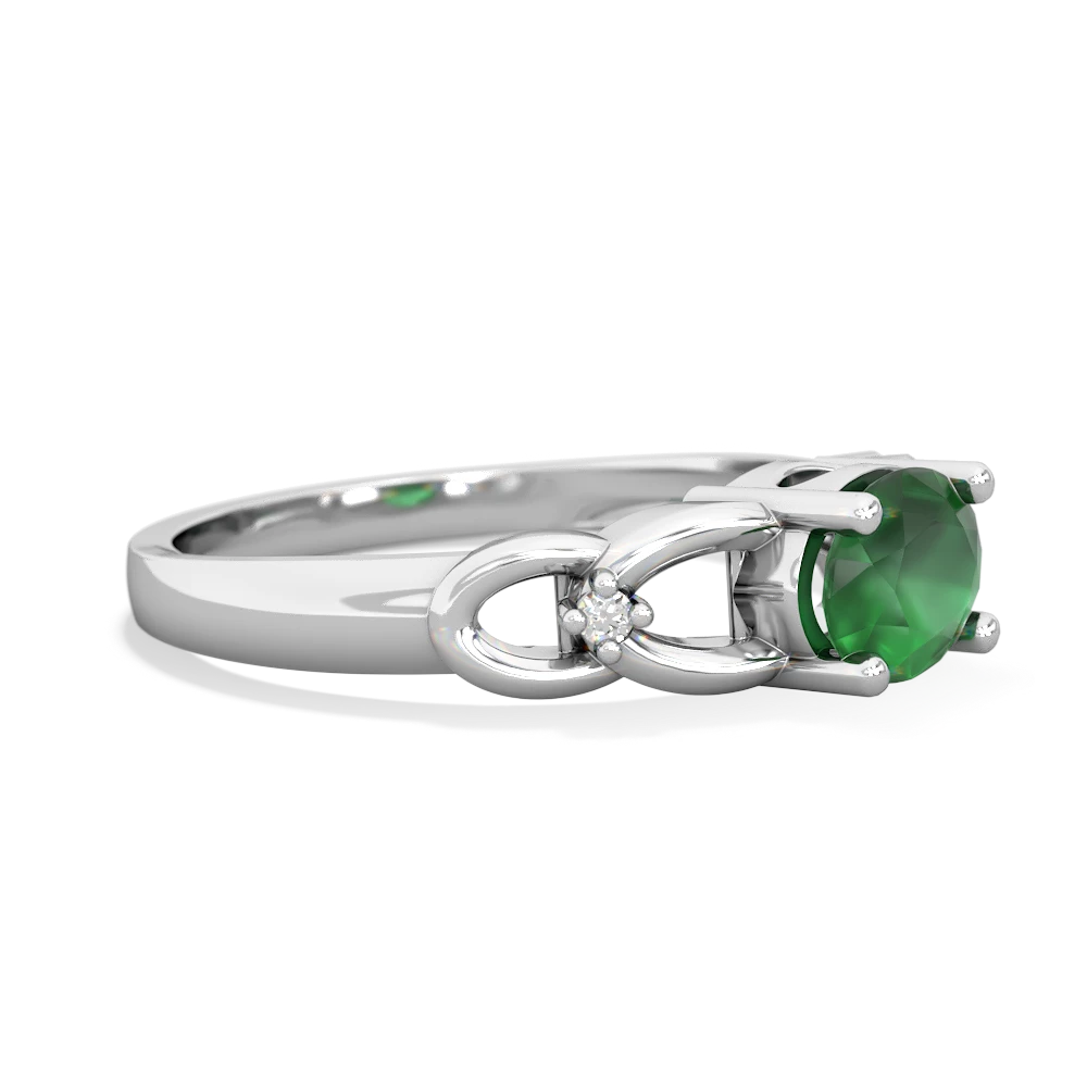 Emerald Links 14K White Gold ring R4032