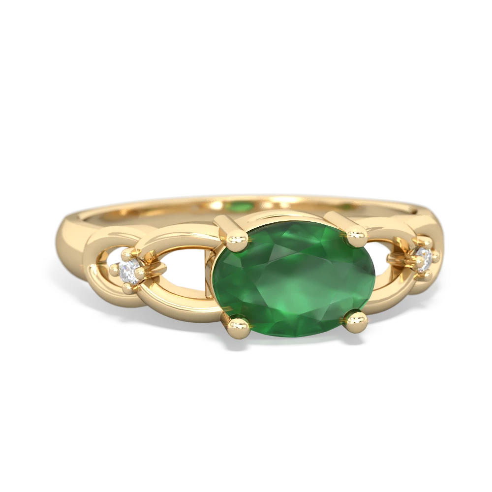 Emerald Links 14K Yellow Gold ring R4032