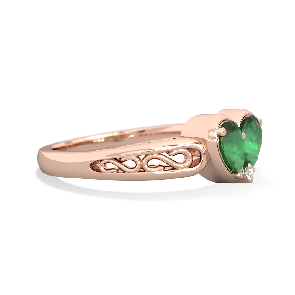 Emerald Filligree 'One Heart' 14K Rose Gold ring R5070