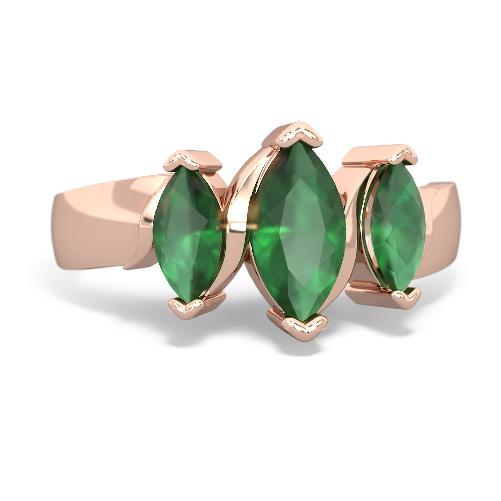 Emerald Three Peeks 14K Rose Gold ring R2433