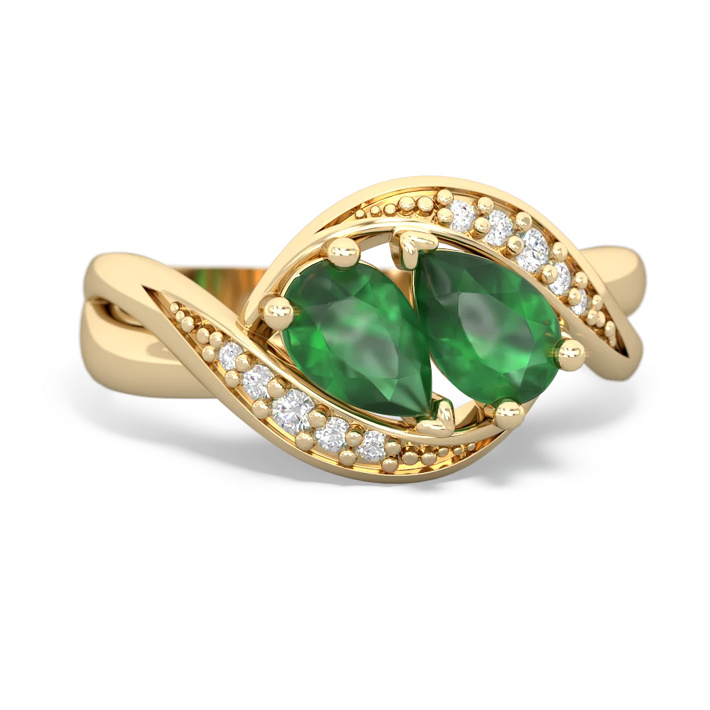 Emerald Summer Winds 14K Yellow Gold ring R5342