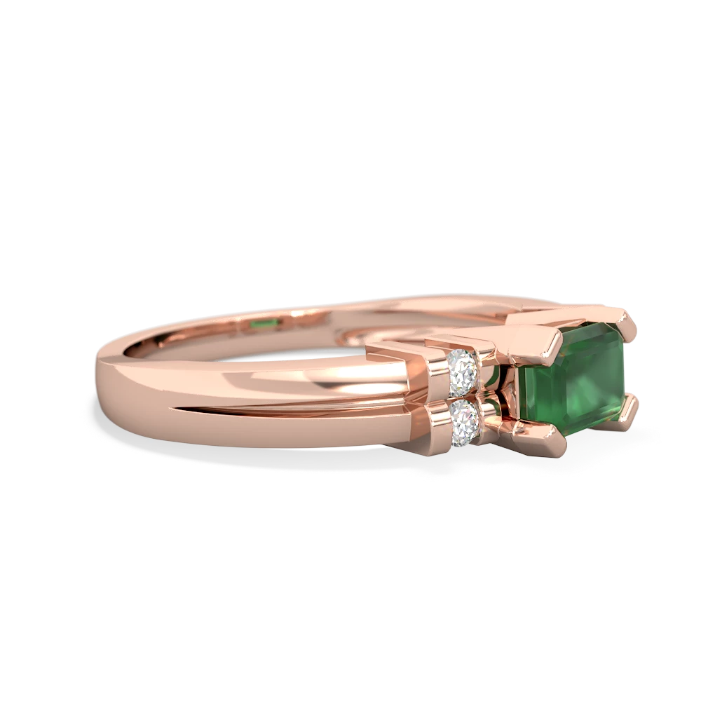 Emerald Art Deco East-West 14K Rose Gold ring R2590