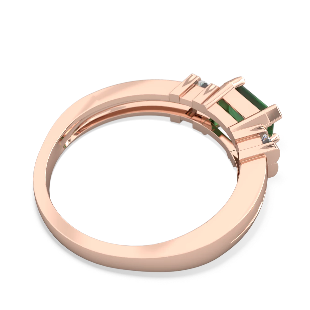 Emerald Art Deco East-West 14K Rose Gold ring R2590