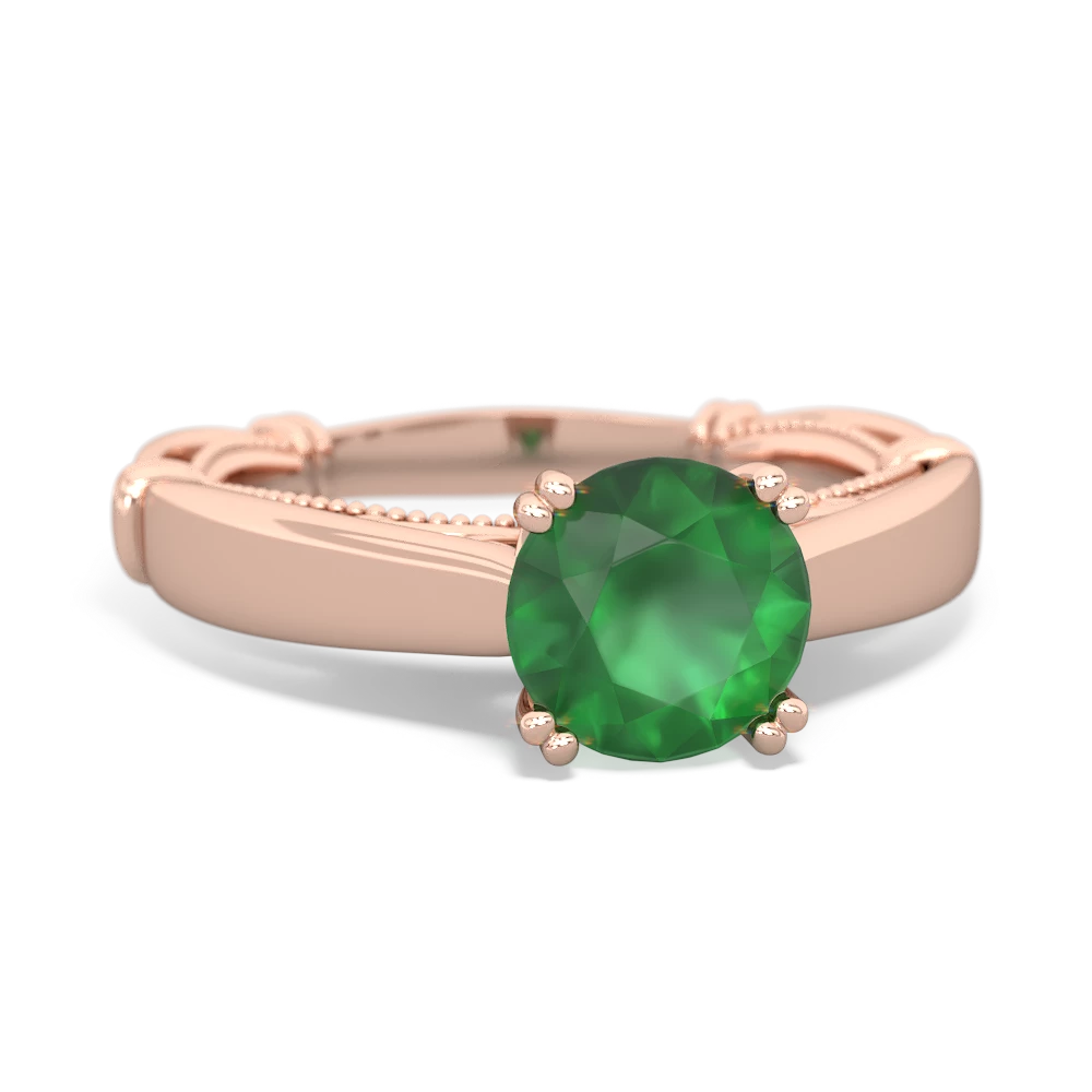 Emerald Renaissance 14K Rose Gold ring R27806RD