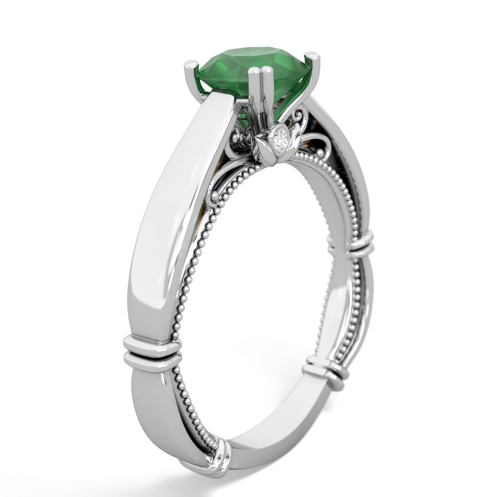 Emerald Renaissance 14K White Gold ring R27806RD