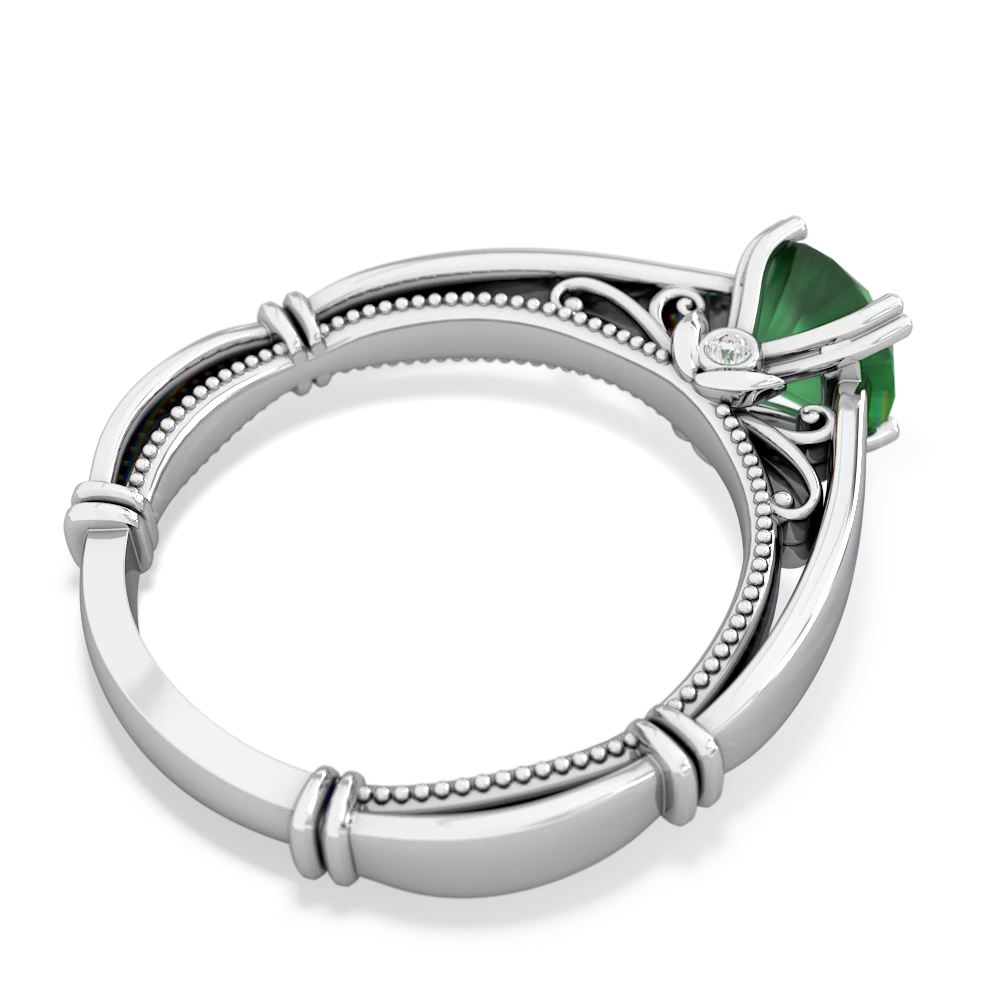 Emerald Renaissance 14K White Gold ring R27806RD