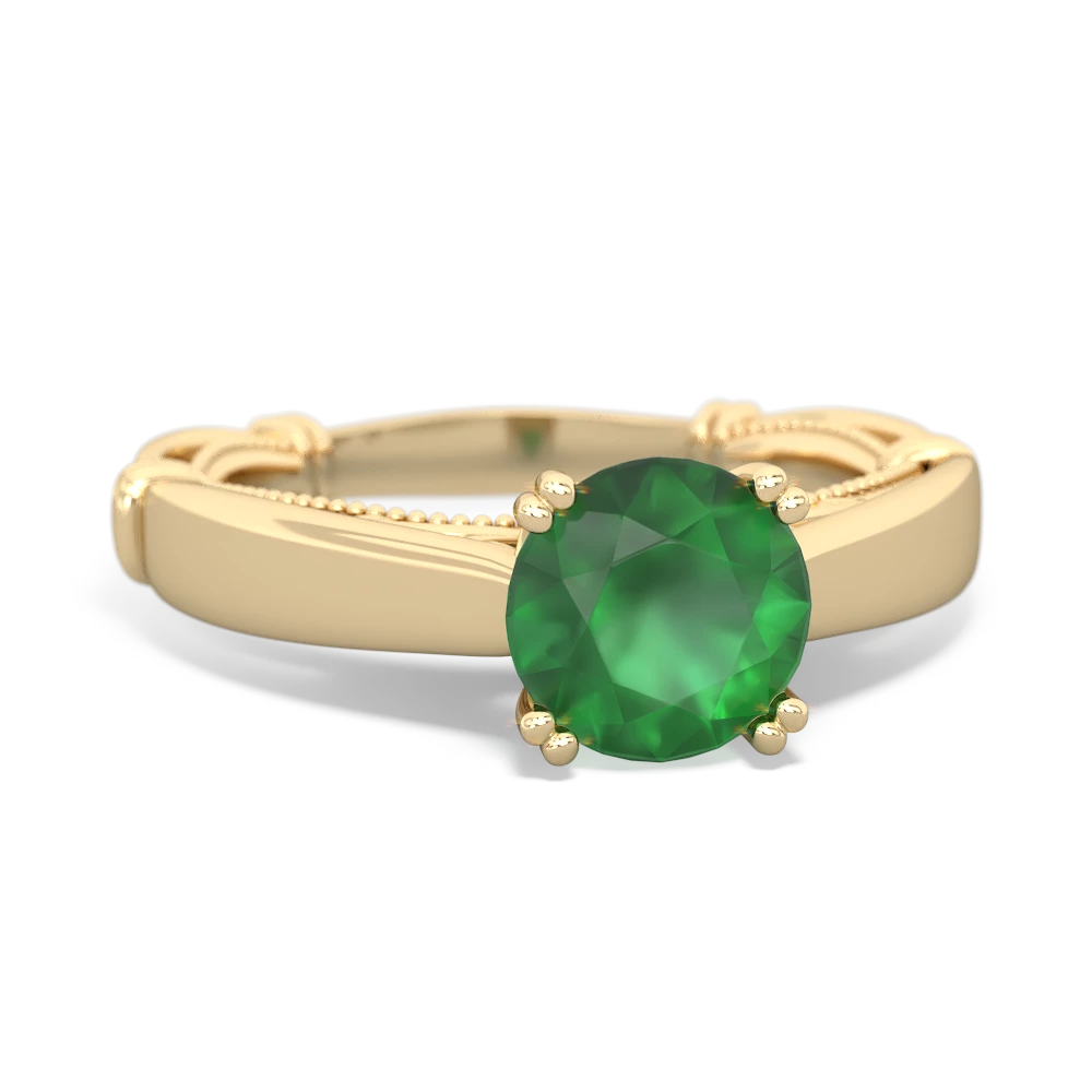 Emerald Renaissance 14K Yellow Gold ring R27806RD