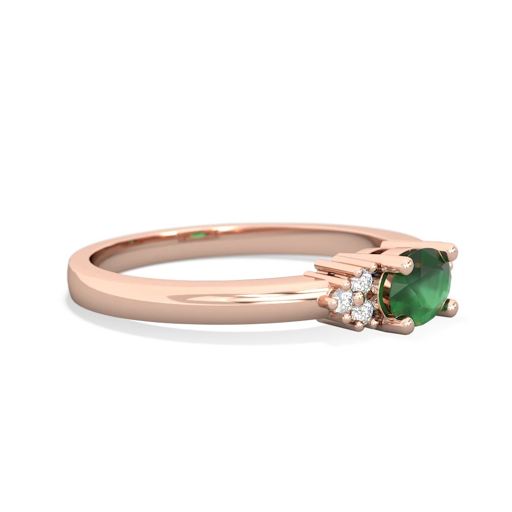 Emerald Simply Elegant East-West 14K Rose Gold ring R2480