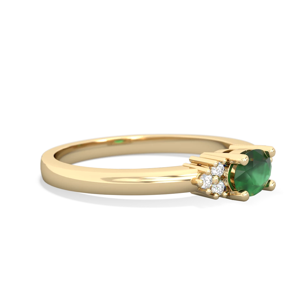 Emerald Simply Elegant East-West 14K Yellow Gold ring R2480