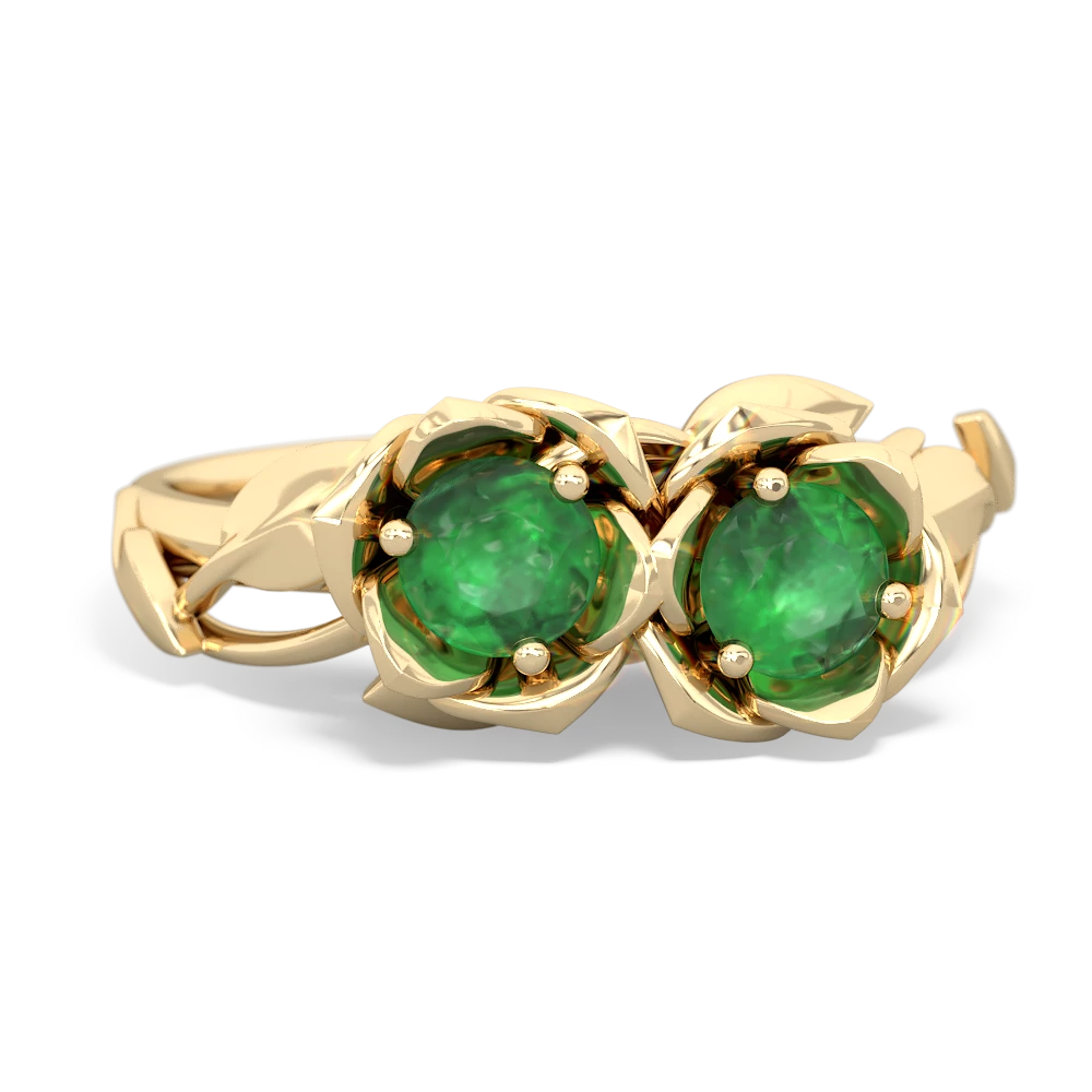 Emerald Rose Garden 14K Yellow Gold ring R5510