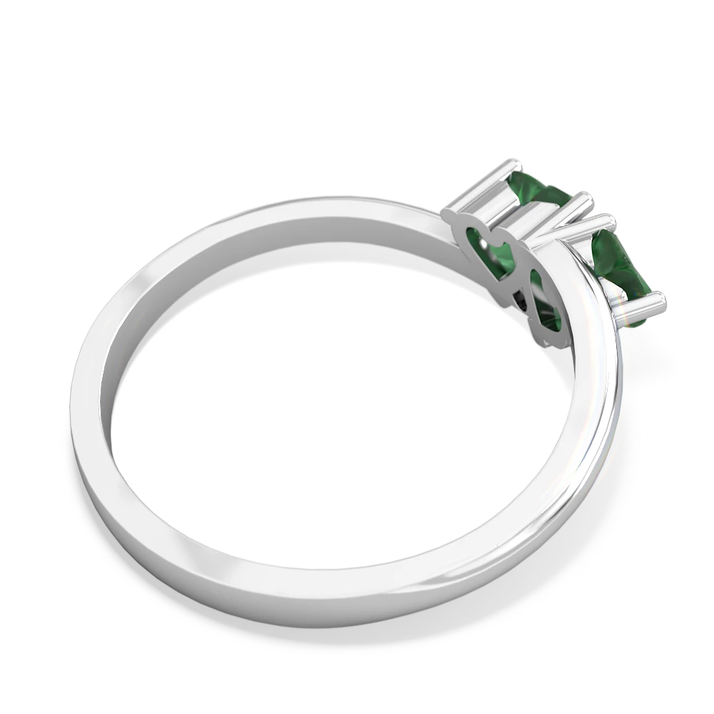 Emerald Sweethearts 14K White Gold ring R5260