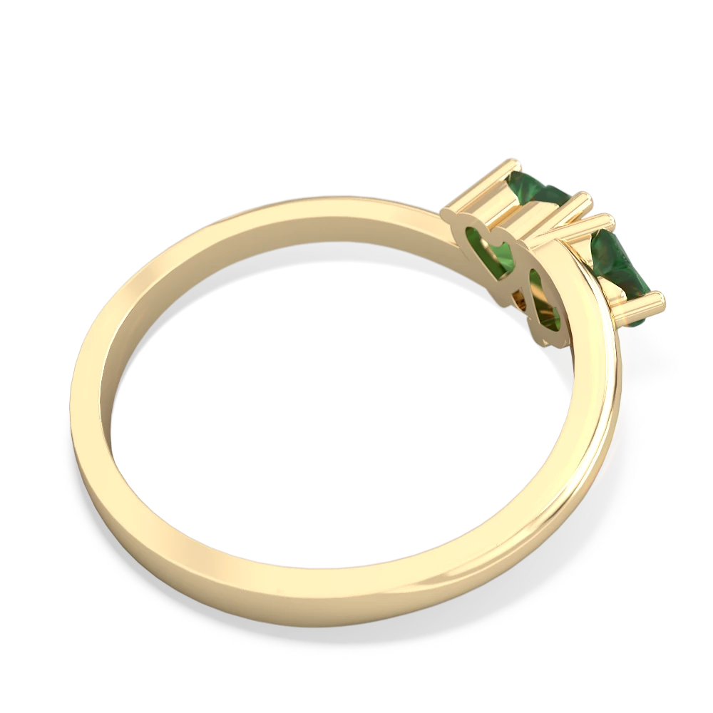 Emerald Sweethearts 14K Yellow Gold ring R5260