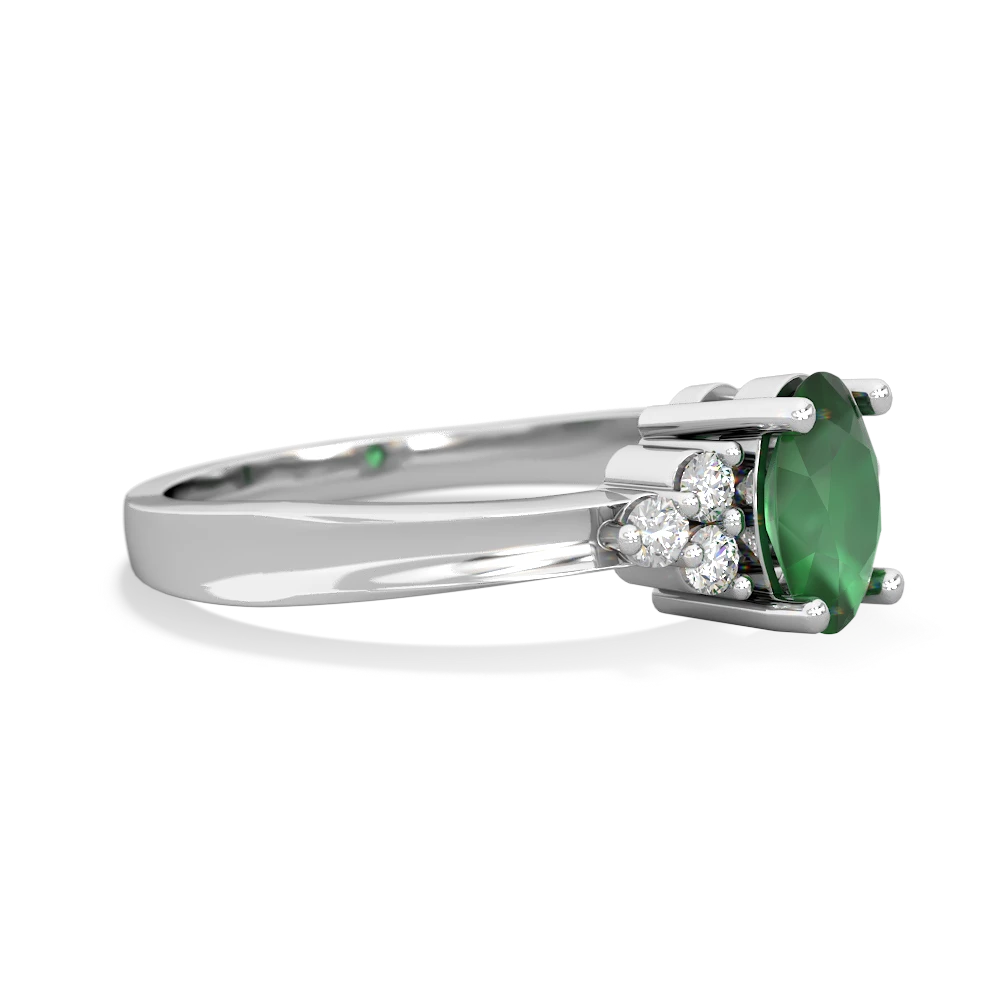 Emerald Simply Elegant 14K White Gold ring R2113