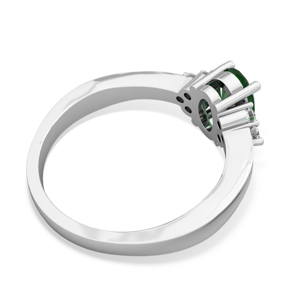 Emerald Simply Elegant 14K White Gold ring R2113 - front view