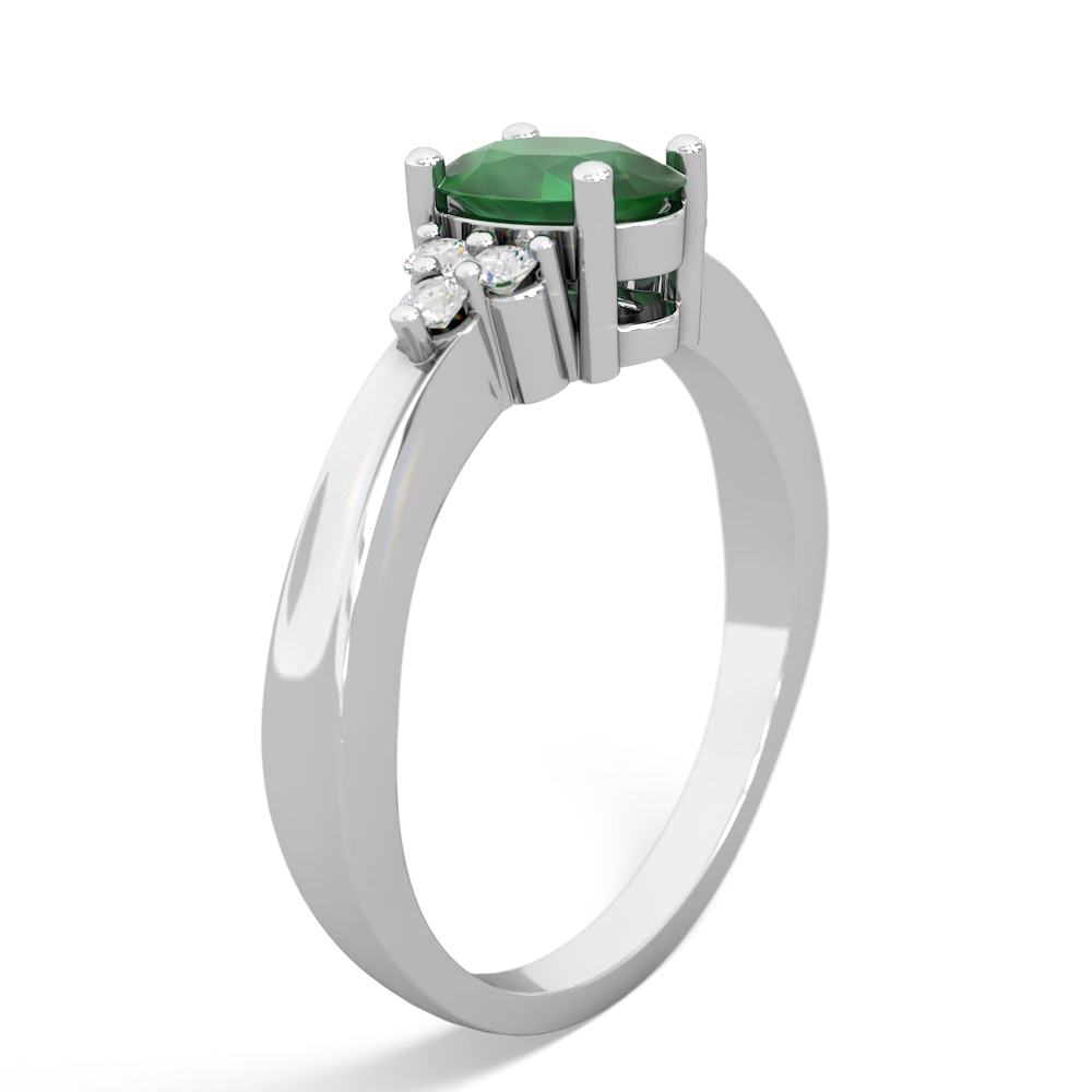 Emerald Simply Elegant 14K White Gold ring R2113