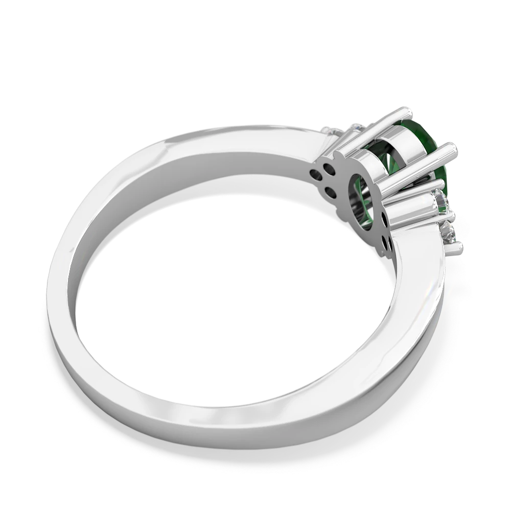 Emerald Simply Elegant 14K White Gold ring R2113