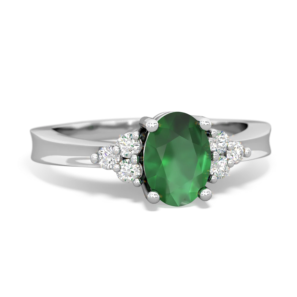 Emerald Simply Elegant 14K White Gold ring R2113